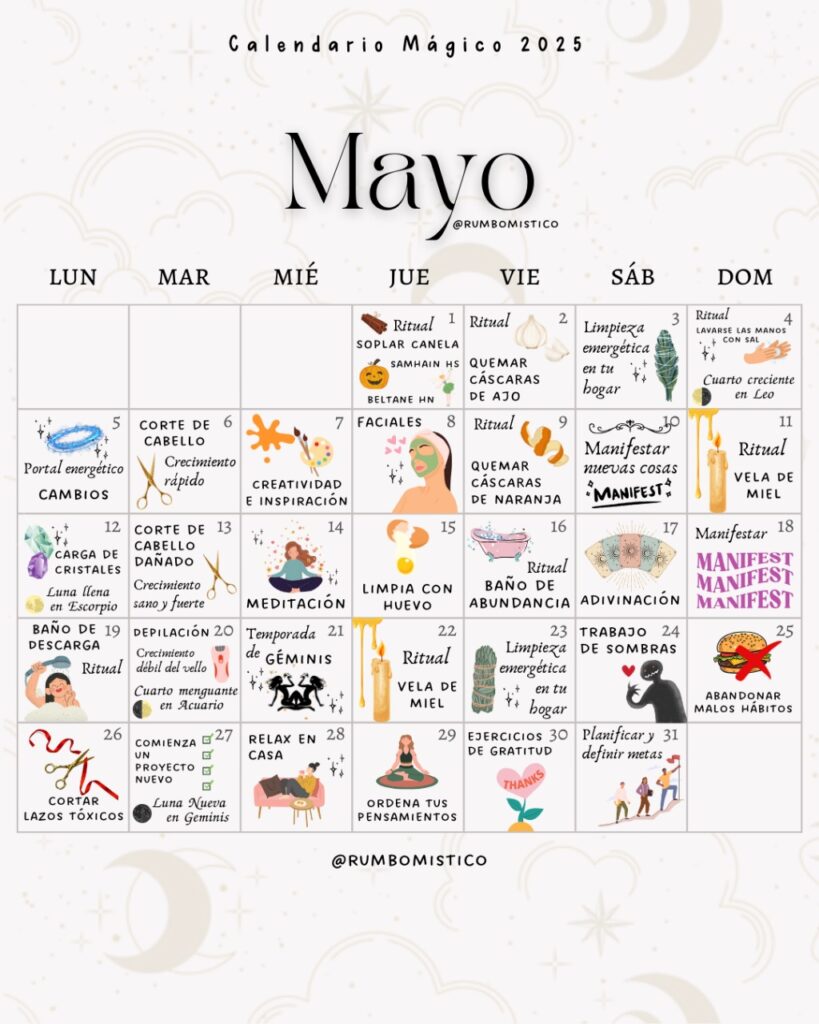 Calendario Mayo 2025