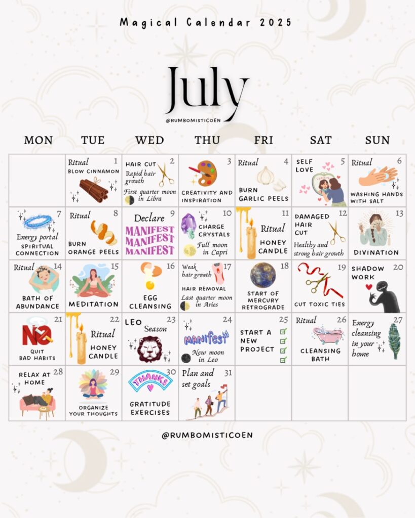 Calendario July 2025