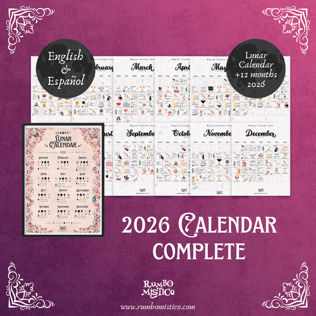 Calendarios mensuales + lunar 2026 - Español & English - Imagen 4