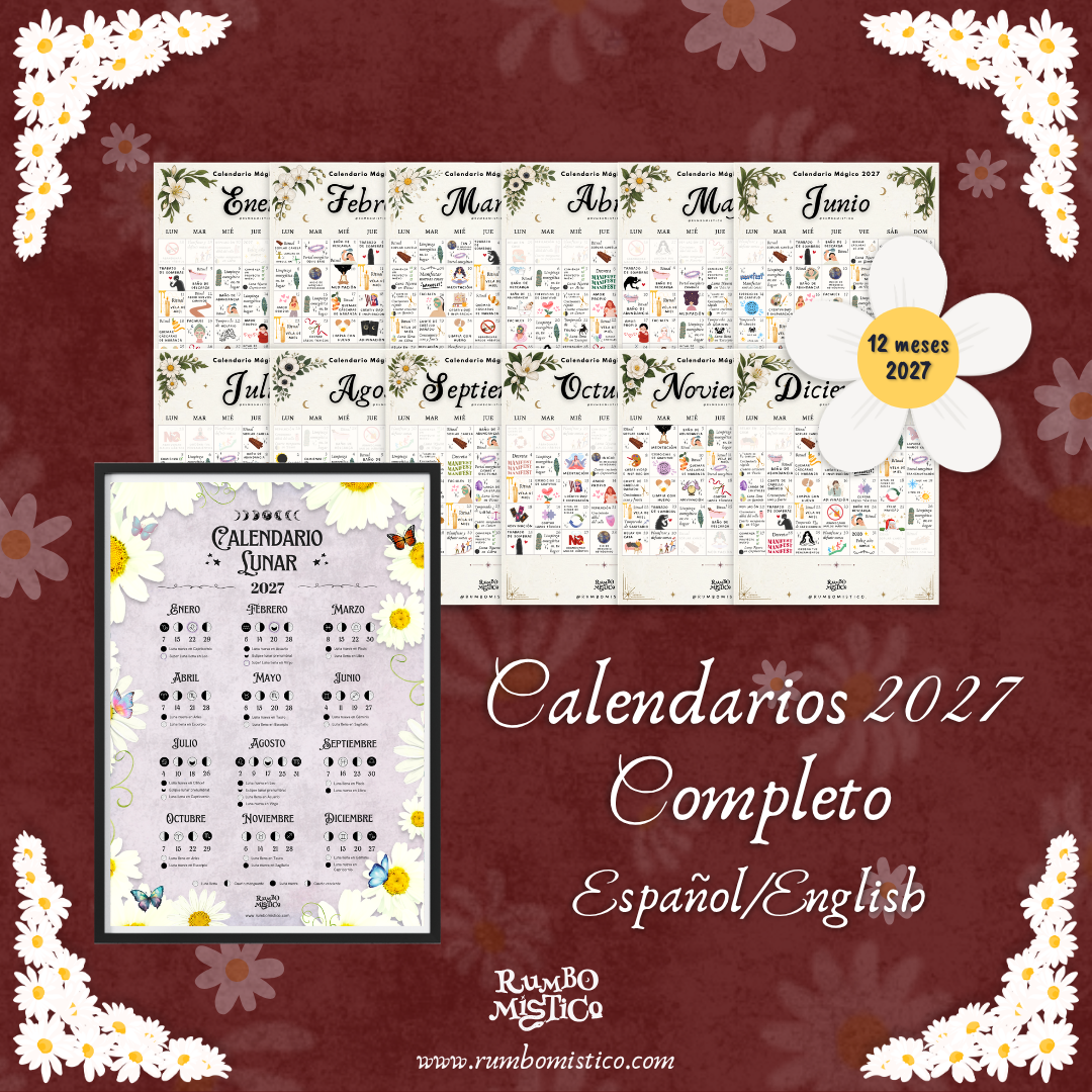 Calendarios mensuales + lunar 2027 - Español & English - Imagen 2